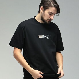 ワイスリー メンズ Tシャツ 半袖 Y-3 胸ロゴ グラフィックプリント クルーネック コットン カットソー Y3KQ9750 ブランド トップス ブラック