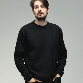ワイスリー メンズ Tシャツ 長袖 Y-3 胸ロゴ クルーネック コットン カットソー Tシャツ Y3KQ9778 ブランド トップス ブラック