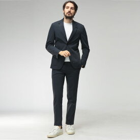 ラルディーニ LARDINI メンズ スーツ ストレッチ ナイロン 無地 シングル ノータック LD149CN64701 ブランド セットアップ フォーマル ビジネス ビジカジ