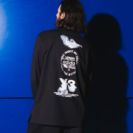 ワイスリー Y-3 バックプリント クルーネック 長袖 Tシャツ Y3JX4747 ブランド メンズ 男性 トップス Tシャツ ロンT コットン プリント sale_1_b