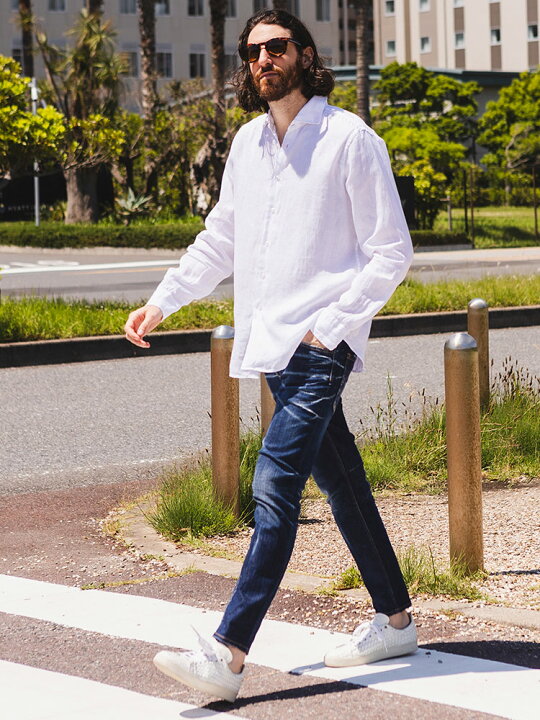 楽天市場】GUY ROVER ギローバー リネン 麻 100％ メンズ 長袖 シャツ 