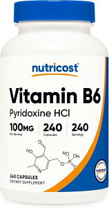 Nutricost �r�^�~��B6�i�s���h�L�V�����_��) 100mg 240�J�v�Z�� �O���e���t���[ Non-GMO VitaminB6 �T�v�������g �T�v�� �h�{�⏕�H�i ���N ���N�ێ� ���e �C�O�T�v�� �h�{�⋋ �j���[�g���R�X�g �r�^�~