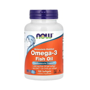 NOW Foods �I���K3�t�B�b�V���I�C�� 1,000mg�@180EPA�i�G�C�R�T�y���^�G���_�j ? 120DHA�i�h�R�T�w�L�T�G���_�j�\�t�g�W�F��100�� �T�v�������g �T�v�� �I���K ���N �i�E�t�[�Y EPA DHA ���N�ێ� �h�{��