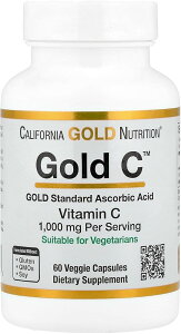 ゴールドc california gold nutrition ゴールドc ビタミンc 1,000mg、ベジカプセル 60粒 ビタミンc サプリ goldc ビタミンc 1000mg カリフォルニアゴールド Gold C(ゴールドC)ビタミン サプリメント サプリ