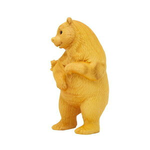 木製のクマの置物 ミニチュア動物の彫像 クリエイティブな卓上飾り 棚やリビングルームの入り口に飾る木彫りの彫刻