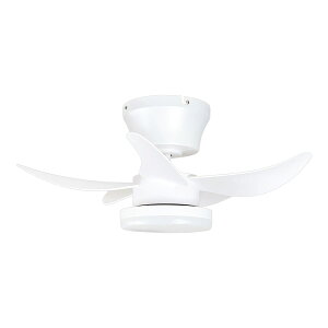 静音DCモーター・シーリングファンライト 5枚羽根 小型・直径63cm LEDライト内蔵 リモコン付き 6畳〜8畳の空間に対応 引掛シーリング ホワイトボディ&ホワイトブレイド ゆらぎ送風モード新