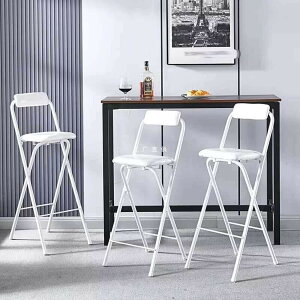 折りたたみチェア 高い椅子 ハイチェア バーカウンター・チェア 背付 家庭用 キッチン用 コンパクト 省スペース 組立不要 オフィス ブラック ホワイト サイズオプション多数