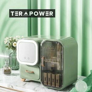 品LEDミラー付き化粧品収納ケースライト贅沢スキンケア用品デスクトップ収納ケースアクセサリー口紅置物棚