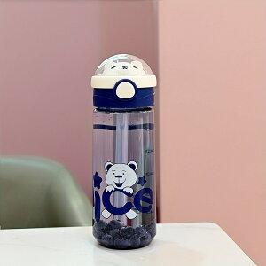 1pc 550ml/650ml 透明漏れ防止ウォーターボトル、18.6オンス/21.98オンスのプラスチック製のかわいいストローウォーターカップ、屋外フィットネス、旅行に最適