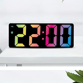 1pc アクリル/ミラー音声制御デジタル目覚まし時計、温度日付表示 3 レベル調整可能な明るさ 2 表示モードナイトモードスヌーズ置時計、12/24 時間妨害防止機能ベッドサイド電子 LED 時計（バッテリーは含まれていません）