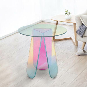コーヒーテーブル エンドテーブル DIY レインボー アクリル サイドテーブル おしゃれ ナイトスタンド DIY 60x60cm