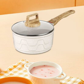ノンスティックミルクポット スープポット 朝食 木製ハンドル ポリッジポット ソースパン バターウォーマー コンロ用