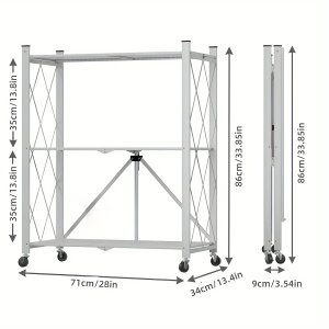 インストールリムーバブル折りたたみ折りたたみ電子レンジ収納ラック車輪付きローリング取り外し可能なカートラックラック家庭用多目的オーガナイザーシェルフ自宅の寝室バスルーム