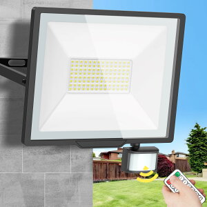 センサーライト 人感センサー LED投光器 屋外 防水 150W 20000lm コンセント式 100v 防犯ライト 無段階調光 24Hセンサー/夜間センサー/常時点灯機能 6500K 120°広角 自動点灯/消灯 リモコン操作/検知