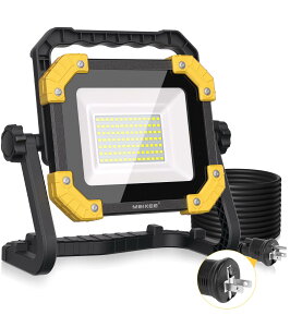 LED作業灯 ワークライト 投光器 屋外 80W 8000LM 超高輝度 6500K IP65防水 3つ照明モード メモリー機能 3.5Mコード コンセント式 アウトドア 夜間作業 工事現場 車の修理 ポータブル投光器 5万時間点