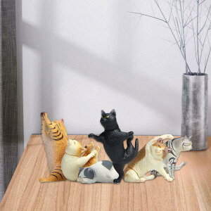6 / Set Kawaii Funny Yoga Cat Figure Statues Animal Figurines Learning