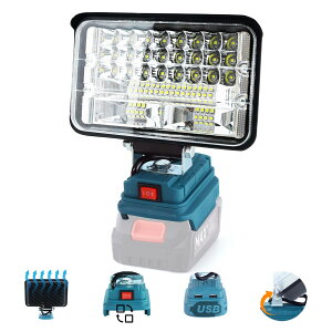 LED Ɠ [NCg R[hX[NCg 14.4V /18V obe[Ƃ̌݊ 5000LM W 2̏o͏[d|[g d ԍ ނ ԍH AEghA hЏƖ 5in (dr