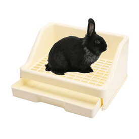 引き出し付きうさぎトイレボックストイレ、プラスチックケージボックストイレトレーナーコーナートイレ寝具ボックス小動物用ペットパンギニアピッグチ