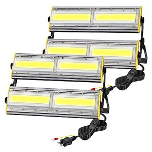 LED投光器 屋外 50W 作業灯 850W相当 8000LM コンセント式 超薄型 防犯灯 玄関ライト 昼白色 80V-150V適用 IP67防水 角度調整ノブ 高輝度 3Mコード 廊下 倉庫 ガレージ 看板灯 BBQ 庭園 夜間作業 駐車場