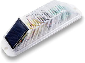 ソーラー 警告灯 LEDライト 照度センサー ストロボ 自動点滅 フラシュ 超高輝度 IP54 防水 非常信号灯 緊急灯 安全 誘導 工事 交通用 (黄)