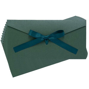 封筒 リボン付き 洋封筒 10枚セットxお祝いx挨拶xラブレターxお見舞いxお礼状用 ふ