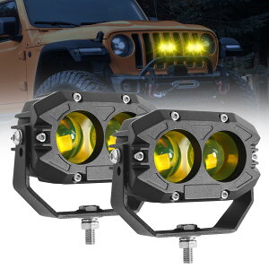 作業灯 イエロー ワークライト 車 60W 3000K 12V/24V汎用 广角作業灯 LED 12v IP68防水LEDワークライト LED作業灯 トラック/自動車/バイク汎用フォグランプ 農業機械