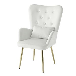 ミナ デスクチェア ハイバック ベロア 金脚 4本脚 肘付き チェア オフィスチェア ダイニングチェア かわいい インテリア アシェル (グロスグレー)