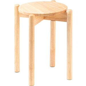 イーサプライ スツール 木製 2脚セット 天然木 丸椅子 北欧 シンプル スタッキング 高さ44cm 完成品 ナチュラル