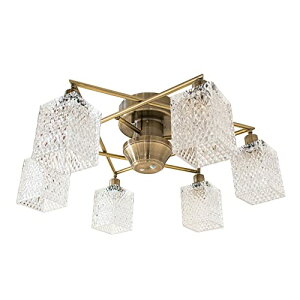 シーリングライト 照明 おしゃれ シャンデリア 6灯 ガラス リビング ダイニング 寝室 高級 ラグジュアリー シンプル モダン アンティーク 照明器具 天井照明 クローム 8畳 10畳 六芒星 明るい