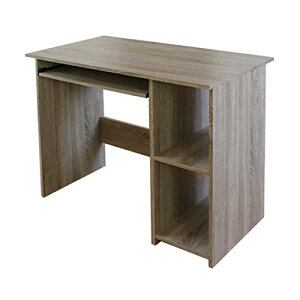 デスク パソコンデスク コンパクト 幅90 奥行48 キーボード収納 スライドテーブル 収納棚 付き 省スペース ワークデスク デビュー ホワイト