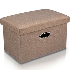 オットマン スツール 折りたたみ式 耐荷重120kg 収納 足置き 椅子 ボックス 持ち運びに便利 フットレスト ふた付き 取っ手付き