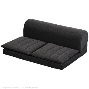 ブランドなしフリースタイルローソファ 二人掛け 低反発 ルシオ ブラック