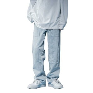 大きめ ジーンズ メンズ マスク 韓国服 セットアップ メンズ メンズ デニム 大きいサイズ 522839 裏起毛ゴルフパンツ 秋服 ズボン 9分丈 メンズ パンツ 現場 カーゴパンツ ワッ生地 パンツ