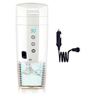 車載電気ケトル 25℃〜95℃ 350ml DC12V/24V専用 沸騰 断熱 車用 カップ 湯沸し器 電気ポット 温度表示 304ステンレス鋼 車中泊 自動車 トラック カップラーメン 粉ミルク 軽量