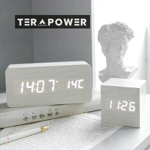 24最新モデルシンプルな木製目覚まし時計LEDサイレント電子時計クリエイティブファッションベッドサイドクロック寮時計飾り発光時計