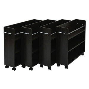 JKプラン 押入れ 収納 ラック 4個セット (1個あたり)幅19.5 奥行78.5 高さ65.5 SGT-0130SET-DB ダークブラウン