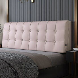 ヘッドボード キルティング セミダブルサイズ ベット 後付け クッション 収納 ポケット PUレザー カバー 壁クッション ラグジュアリー