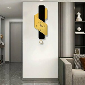 現代壁時計 振り子時計 おしゃれ モダン シンプル リビング 電池式 静音 静か 現代 大きい ウォールアート ブラック ゴールド デザイナーズ インポート