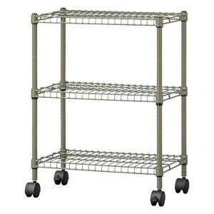 アイリスオーヤマ カラースチールシェルフ 3段キャスタータイプ SEC-665C カーキ スチールラック ラック 棚 おしゃれ