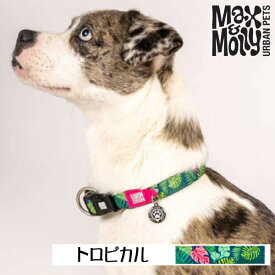 犬用 首輪 おしゃれ デジタル迷子札付き トロピカル Max&Molly OriginalGear 超小型犬 小型犬 中型犬 大型犬