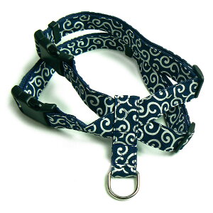 犬用 ハーネス 2B型 首入れ型 25mm幅 Zenpets 国産 唐草模様 2バックル式 8の字型 おしゃれ かわいい