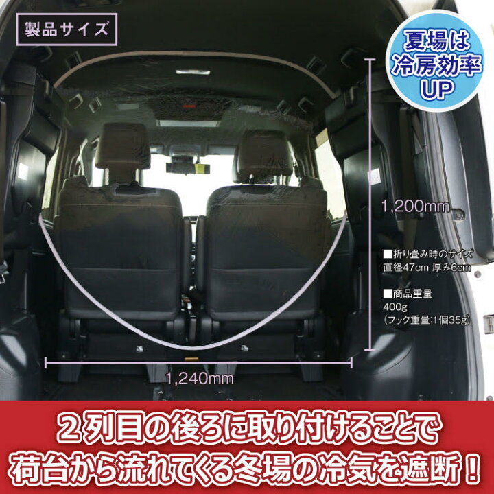 楽天市場 ワンタッチ パーテーション パーティション 冷暖房効率up エアコン効率 冷気 遮断 間仕切り 透明 カーテン 仕切り 便利グッズ 車用品 カー用品 ビニールシート スペース 独立 運転席 透明シート 前部座席 後部座席分割 送迎 飛沫防止 飛散防止 コロナ対策