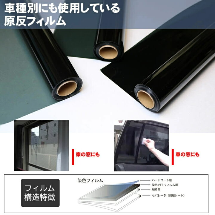 楽天市場 原反フィルム 染色タイプ 60cm幅 1m単位の切り売り 車 車用 カー用品 断熱 家 家窓 ビル ガラスフィルム Uv Uvカット Uv99 カット 目隠し 遮光 フィルム カーフィルム 保護 通販 カー用品と雑貨のゼンポー