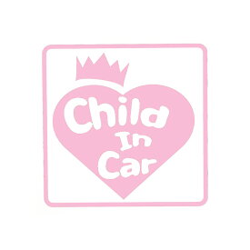 Child In Car クラウン・ハート(ミルキーピンク)【ベビー 赤ちゃん 車 車用 車用品 カー用品 ステッカー】