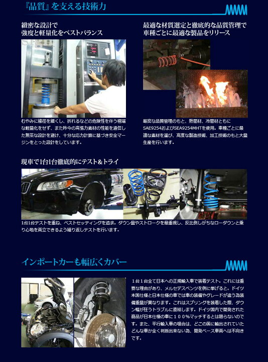 楽天市場】エスペリア（ESPELIR） スーパーダウンサス1台分セット 