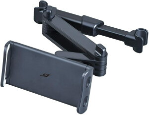 セイワ(SEIWA) 車載ホルダー タブレット スマートフォン ヘッドレスト取り付け 伸縮アームスタンド WA70 リアスマタブアームホルダー 360度回転可能 後部座席 シリコンパッド 軟質素材付き 角