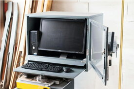 防塵ラック Tidy Box 26D G グレー PCケース ホコリ 排熱 フィルター ファン 埃 盗難防止 鍵付き 工場用 現場事務所用 粉塵 CPU保護 モニター パソコン 収納 PC 本体 ゲーム機 ネットワーク機器収納 サーバーラック