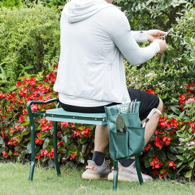 園芸椅子 ZENY　作業椅子 折りたたみ ガーデンニーラー ガーデンシート式　 道具収納袋付き　園芸作業椅子 ベンチ 畑 農作業 庭作業 雑草取り 草むしり 道具収納袋付き 腰 膝保護 高齢者