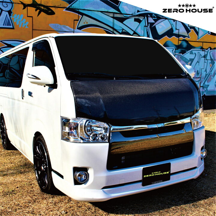 楽天市場】ハイエース 200系 ボンネット バットフェイス カーボン製 