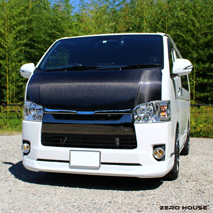 楽天市場】ハイエース 200系 ボンネット バットフェイス カーボン製 